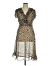 JBS 100% Polyester Animal Print Tan Cocktail Dress Size 14 - photo 1