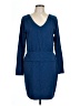Toad & Co Solid Blue Casual Dress Size L - photo 1