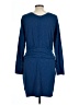 Toad & Co Solid Blue Casual Dress Size L - photo 2