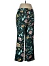 Ann Taylor LOFT 100% Polyester Floral Green Casual Pants Size 10 - photo 2