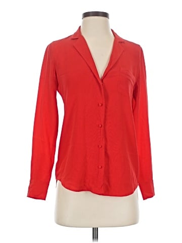 Sézane Long Sleeve Silk Top (view 1)
