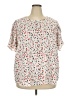Rouge 100% Polyester Hearts White Short Sleeve Blouse Size 2X - photo 1