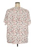 Rouge 100% Polyester Hearts White Short Sleeve Blouse Size 2X - photo 2