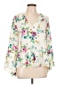 Laundry by Shelli Segal Floral Ivory 3/4 Sleeve Blouse Size M - photo 1