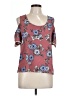 Lily White Burgundy Short Sleeve Blouse Size L - photo 1