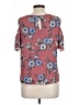 Lily White Burgundy Short Sleeve Blouse Size L - photo 2