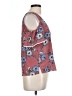 Lily White Burgundy Short Sleeve Blouse Size L - photo 4