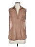 Pleione 100% Polyester Brown Sleeveless Blouse Size M - photo 1