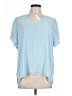 Vince Camuto 100% Polyester Blue Short Sleeve Blouse Size L - photo 1