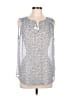 Liz Claiborne 100% Polyester Silver Sleeveless T-Shirt Size L - photo 1