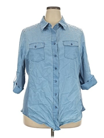 Ci Sono 3/4 Sleeve Button-Down Shirt (view 1)