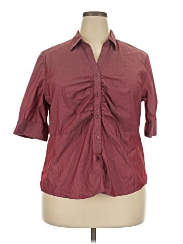 New York & Company 3/4 Sleeve Button-Down Shirt (view 1)