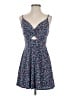 Blue Rain Hearts Blue Casual Dress Size S - photo 1