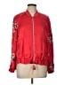 Divided by H&M 100% Polyester Floral Red Track Jacket Size 12 - photo 1