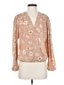 Elodie 100% Polyester Tan Long Sleeve Blouse Size S - photo 1