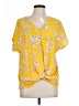 West Kei 100% Polyester Yellow Short Sleeve Blouse Size L - photo 1