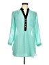 Truth NYC 100% Polyester Polka Dots Teal 3/4 Sleeve Blouse Size M - photo 1