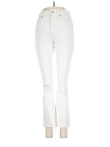 Madewell Cali Demi-Boot Jeans in Pure White: Distressed Edition (view 1)