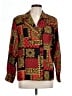 Talbots 100% Silk Print Red Silk Blazer Size 12 - photo 1