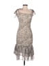 Lena 100% Polyester Paisley Gray Cocktail Dress Size M - photo 1