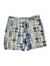 Larry Levine 100% Cotton Plaid Blue Khaki Shorts Size 6 - photo 1