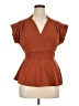 Monteau Brown Short Sleeve Top Size XL - photo 1