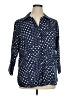 Foxcroft 100% Cotton Polka Dots Blue 3/4 Sleeve Button-Down Shirt Size 14 - photo 1