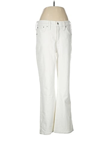 Madewell Kick Out Crop Jeans in Pure White (view 1)