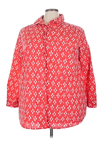 Roaman's 3/4 Sleeve Button-Down Shirt (view 1)