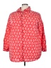 Roaman's Hearts Red 3/4 Sleeve Button-Down Shirt Size 22 (1X) - photo 1