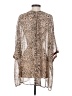 Intimately by Free People 100% Polyester Animal Print Tan 3/4 Sleeve Blouse Size S - photo 2