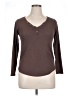 Eye Candy Brown Long Sleeve Henley Size 1X - photo 1