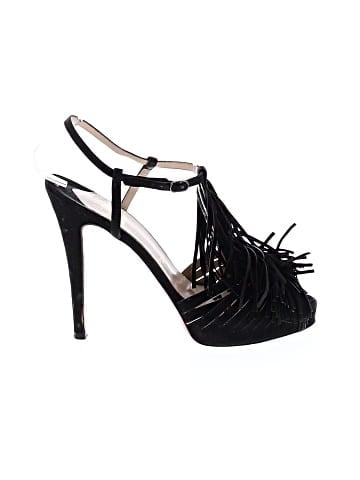 Christian Louboutin Suede Fringe T-Strap Platform Sandals (view 1)
