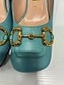 Gucci 100% Leather Teal Blue Heels Size EU (IT) 37 1/2 / US 7 1/2 - photo 5