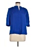 Nine West 100% Polyester Solid Blue 3/4 Sleeve Blouse Size M - photo 1