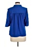 Nine West 100% Polyester Solid Blue 3/4 Sleeve Blouse Size M - photo 2