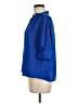 Nine West 100% Polyester Solid Blue 3/4 Sleeve Blouse Size M - photo 5