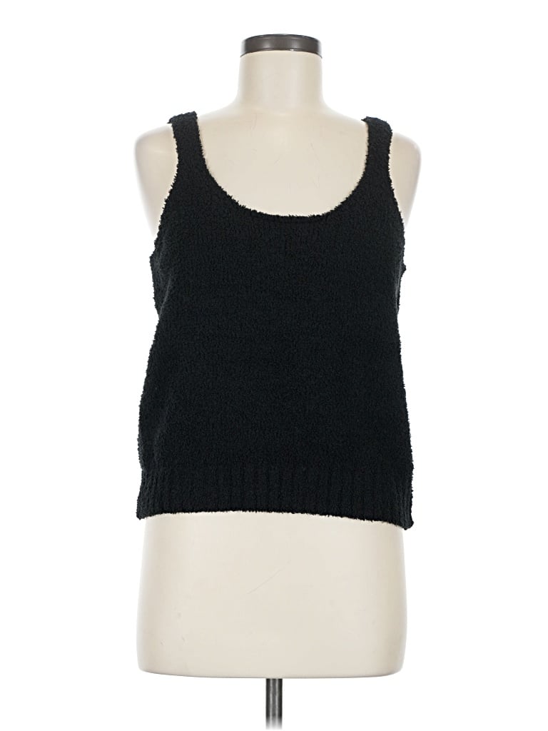 Pre-owned Member's Mark Sleeveless Top Black Scoop Neck Tops