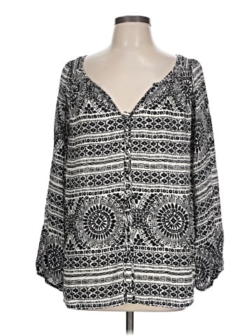 Tori Richard Long Sleeve Silk Top (view 1)