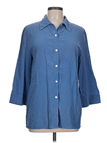 Lafayette 148 New York 3/4 Sleeve Button-Down Shirt (view 1)