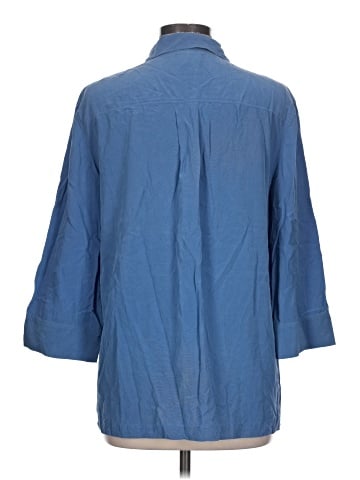 Lafayette 148 New York 3/4 Sleeve Button-Down Shirt (view 2)