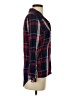 Stoosh 100% Rayon Plaid Blue Long Sleeve Button-Down Shirt Size S - photo 4