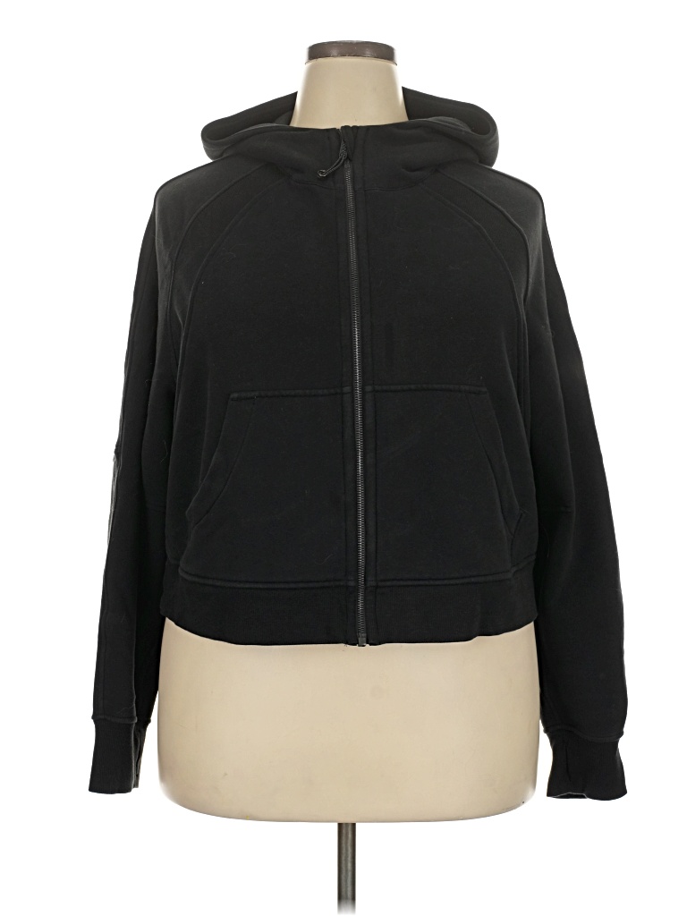 Pre-owned Lululemon Athletica Zip Up Hoodie In Black