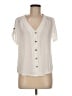 Sweet Rain 100% Polyester Ivory Short Sleeve Blouse Size M - photo 1