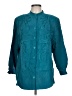 iB Diffusion 100% Silk Teal Long Sleeve Silk Top Size 12 - photo 1