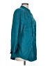 iB Diffusion 100% Silk Teal Long Sleeve Silk Top Size 12 - photo 4