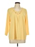 Susan Graver Yellow 3/4 Sleeve Blouse Size L - photo 1