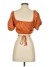pretty garbage Orange Short Sleeve Blouse Size S - photo 2