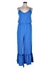 The ZigZag Stripe 100% Polyester Solid Blue Jumpsuit Size XXL - photo 1