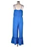 The ZigZag Stripe 100% Polyester Solid Blue Jumpsuit Size XXL - photo 2